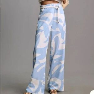 Anthropology NWT MON RENN SURREAL PANTS Linen Blend Pants Sz Large